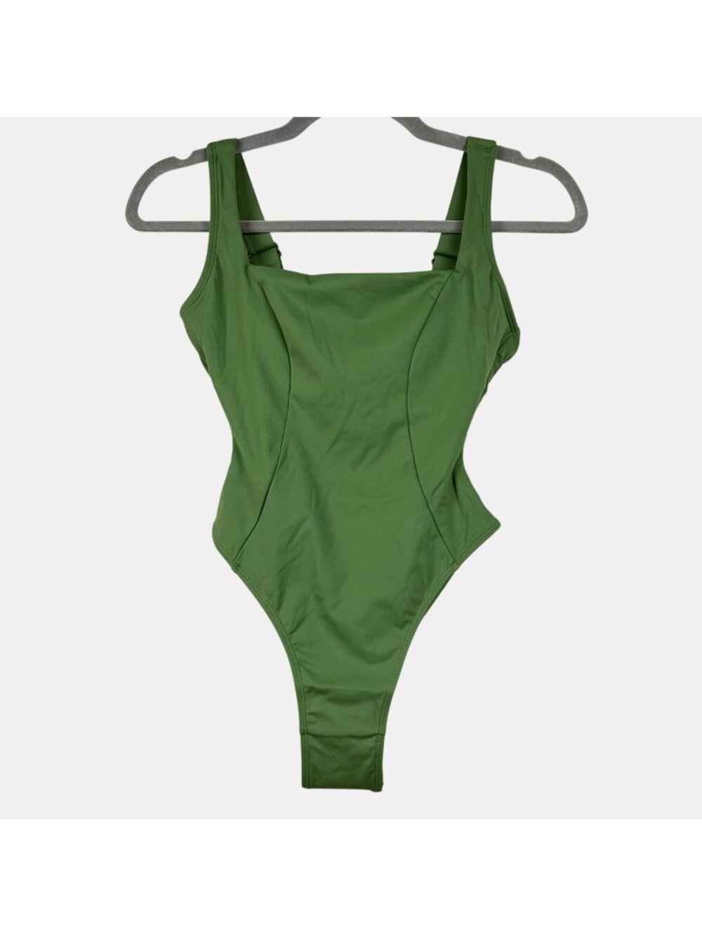 TA3 Hi Cut Squarey Army Green One Piece Swimsuit Womens XS Short Corset